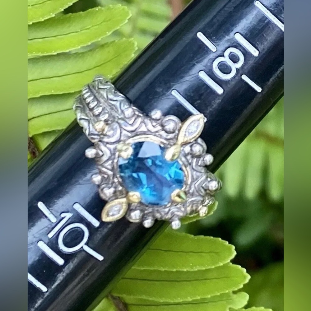 Barbara Bixby Blue Topaz Ring Size 9